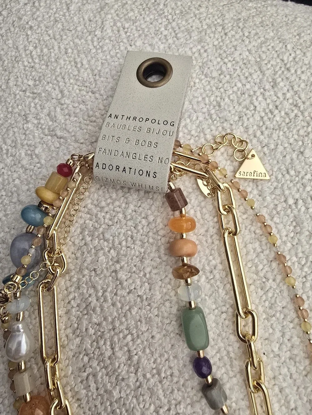 NWT! Anthropologie, Shades of Sea Layered Necklaces, Set of 3: Charm Edition